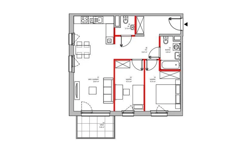 3-POKOJOWE MIESZKANIE + łazienka + wc + balkon