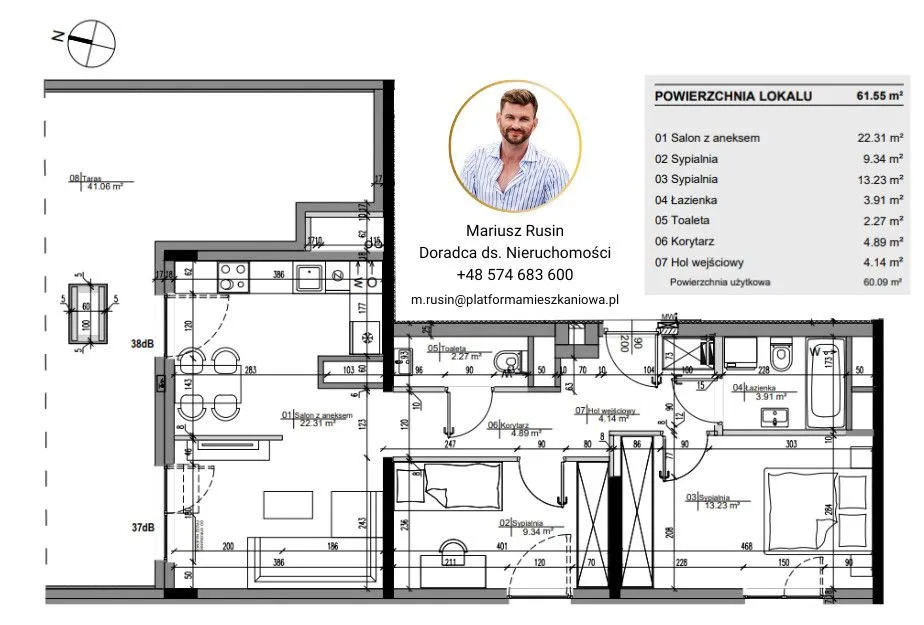 Mieszkanie na sprzedaż, 69 m², Warszawa Bemowo 