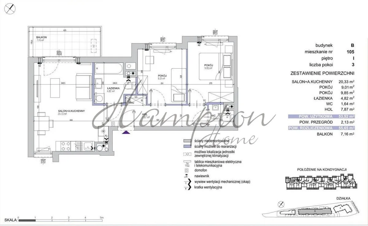 Sprzedam mieszkanie trzypokojowe: Warszawa Ursynów , ulica Bokserska, 56 m2, 1018529 PLN, 3 pokoje - Domiporta.pl