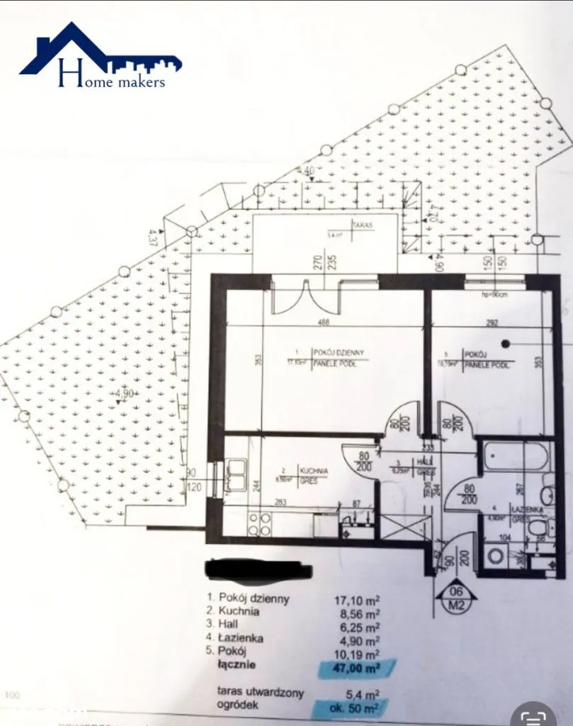 2 pokojowe z ogródkiem 50 m²/Ch Białołęcka/parking