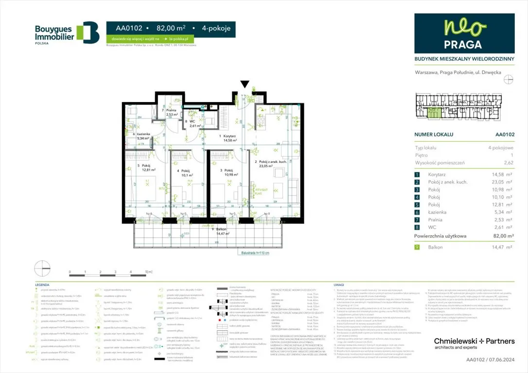 Sprzedam mieszkanie czteropokojowe : Warszawa Praga-Południe, Grochów , ulica Drwęcka, 82 m2, 1258946 PLN, 4 pokoje - Domiporta.pl