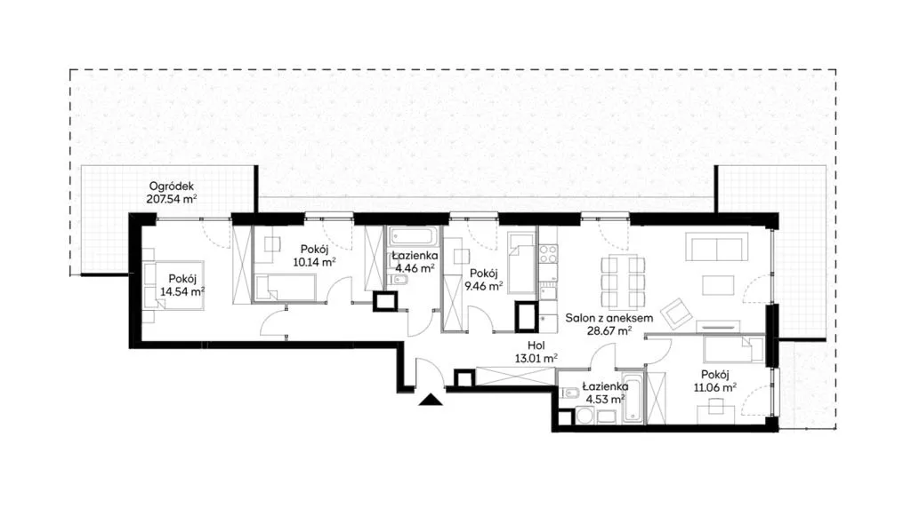 W centrum miasta 200 m2 własnego ogródka 