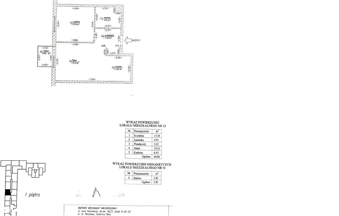 WOLA 2 pokoje 56 m2 Jana Kazimierza balkon piwnica