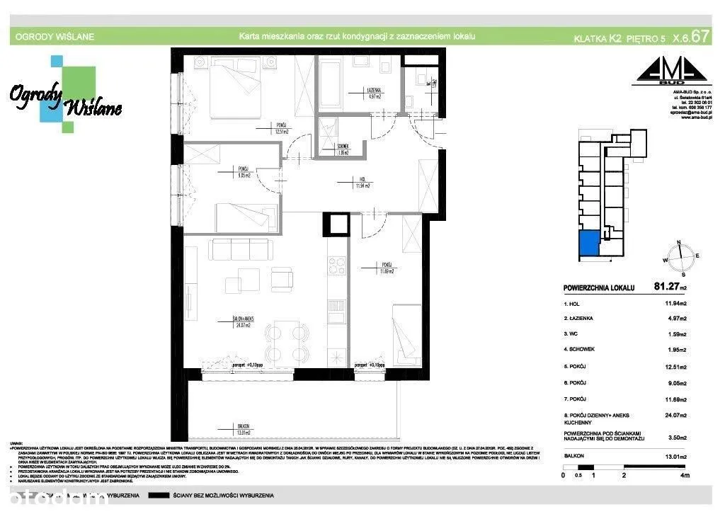 Mieszkanie na sprzedaż, 81 m², Warszawa Białołęka Nowodwory 