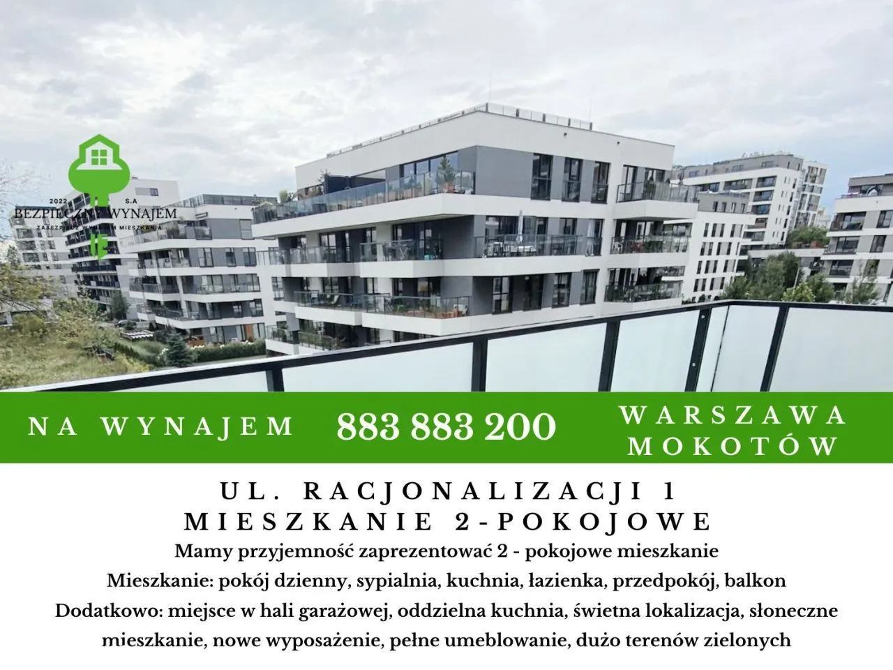 2-pok/oddzielna kuchnia/garaż/balkon/BEZ PROWIZJI