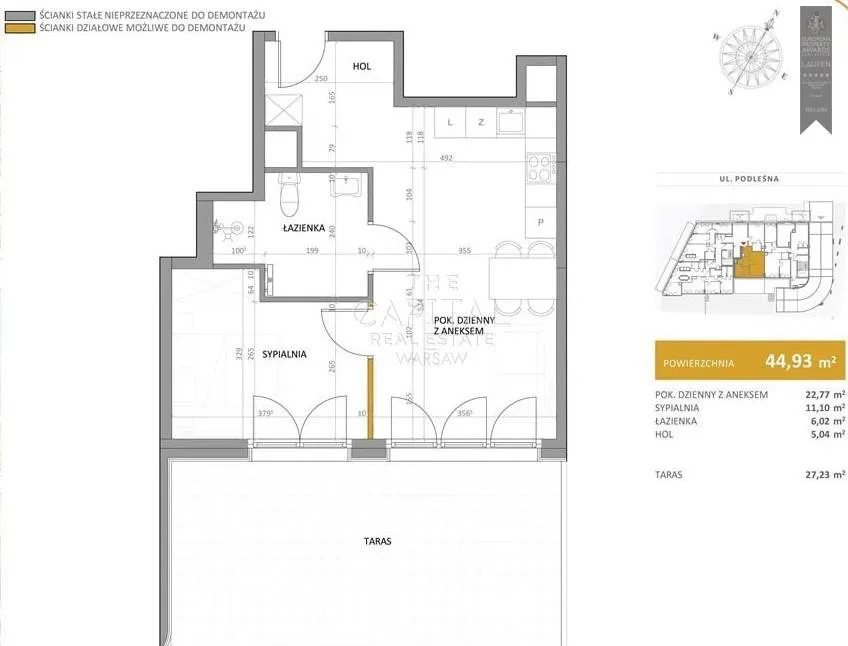 Sprzedam mieszkanie dwupokojowe: Warszawa Bielany , ulica Podleśna, 45 m2, 1159000 PLN, 2 pokoje - Domiporta.pl