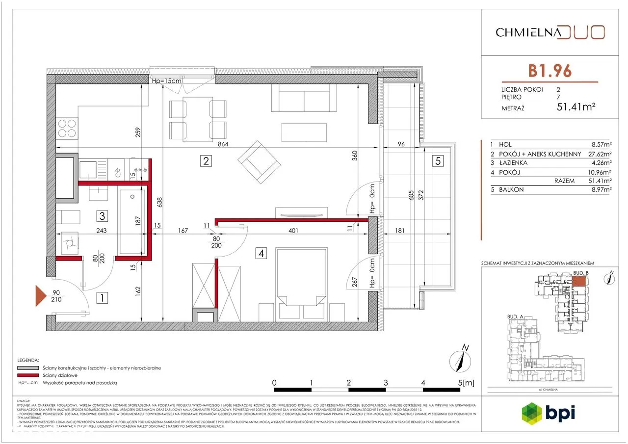 Chmielna Duo | mieszkanie 2-pok. | B1.96