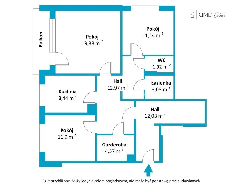 Bemowo Górce- 3 pokoje, balkon 