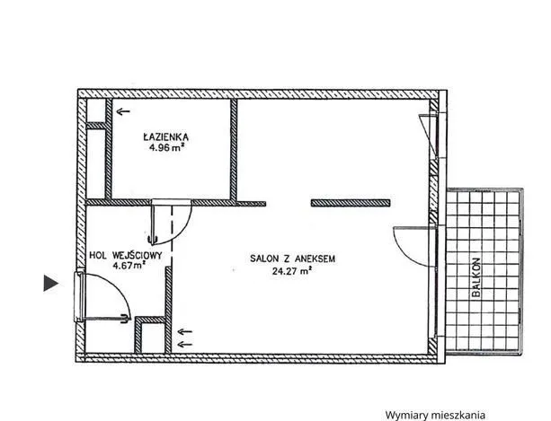 Mieszkanie na sprzedaż 2 pokoje 34m2