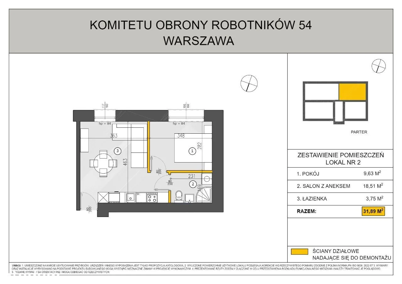 Dwa pokoje. Dobra lokalizacja.