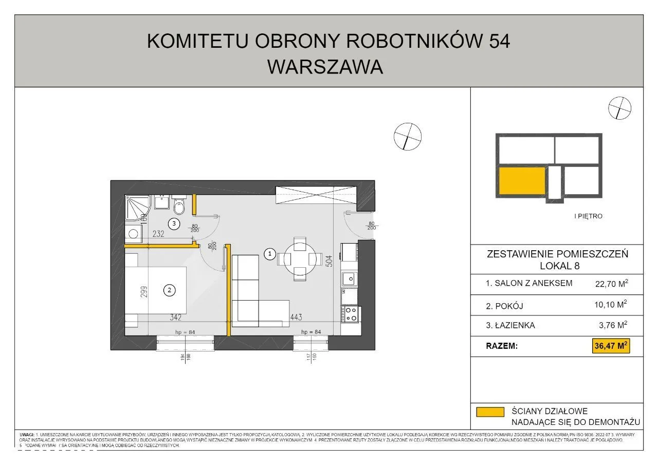 2 pokoje. 36,5m. Włochy