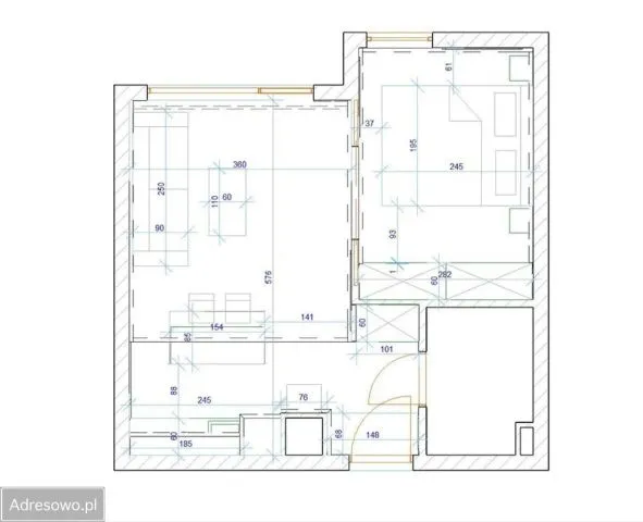 Warszawa Mokotów, ul. Józefa Sierakowskiego Mieszkanie - 2 pokoje - 40 m2 - parter