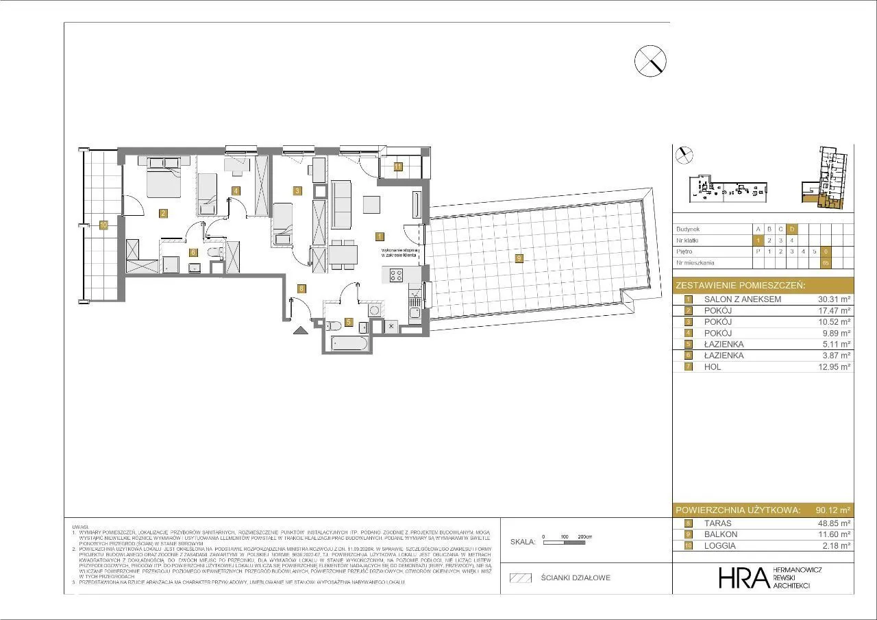 Apartamentowiec, 4 pokoje z tarasami na dachu