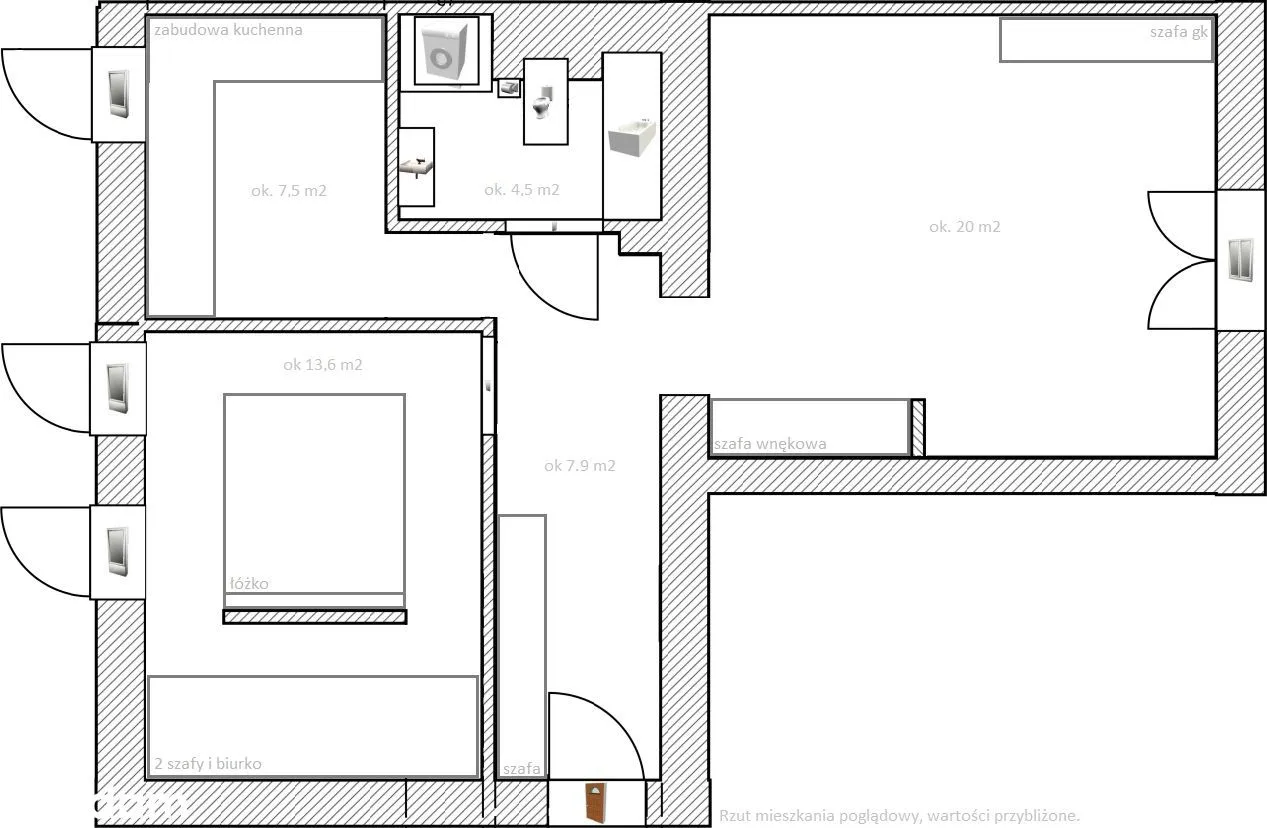 53,65 m2, 2 pokoje, Stary Ursus, do zamieszkania