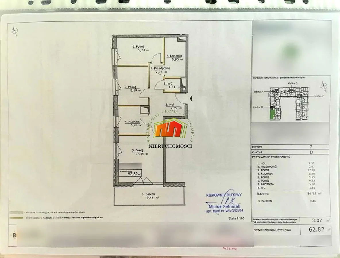 Mieszkanie na sprzedaż, 63 m², 3 pokoje Warszawa Mokotów Służewiec 