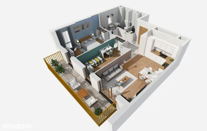 3 pokoje ,BALKON 11m2 200m. od PKP Grochów 