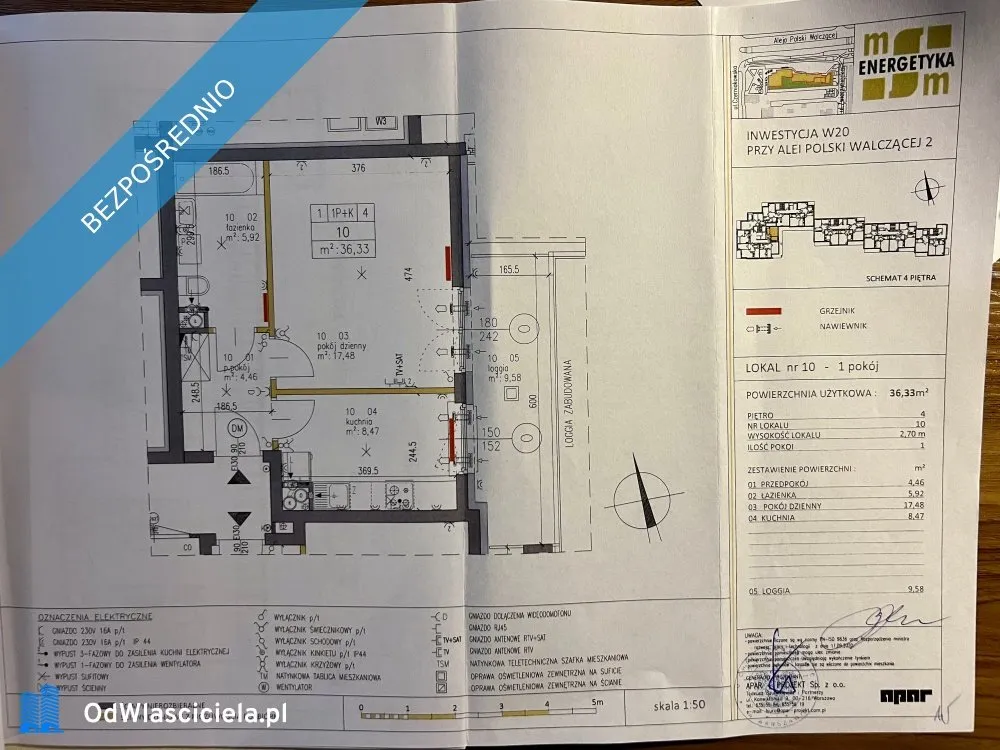 Mokotów 37m2 + garaż podziemny+ 10m2 przeszklona loggia 