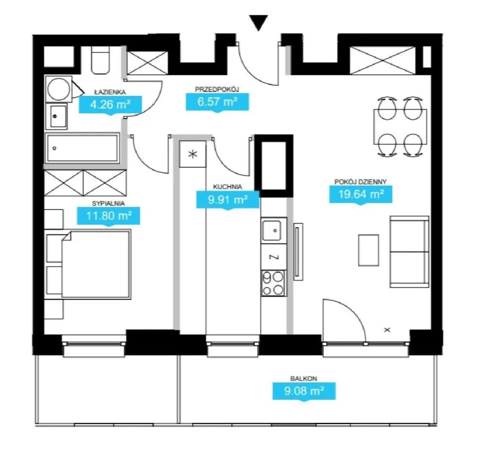 2 pokoje z osobną kuchnią, od 16 500 m2 