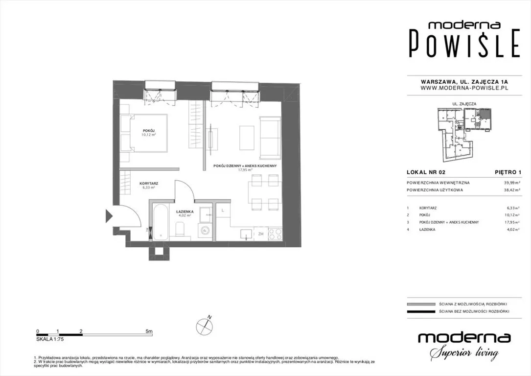 Wynajmę mieszkanie dwupokojowe: Warszawa Śródmieście Powiśle , ulica Zajęcza, 40 m2, 3800 PLN, 2 pokoje - Domiporta.pl