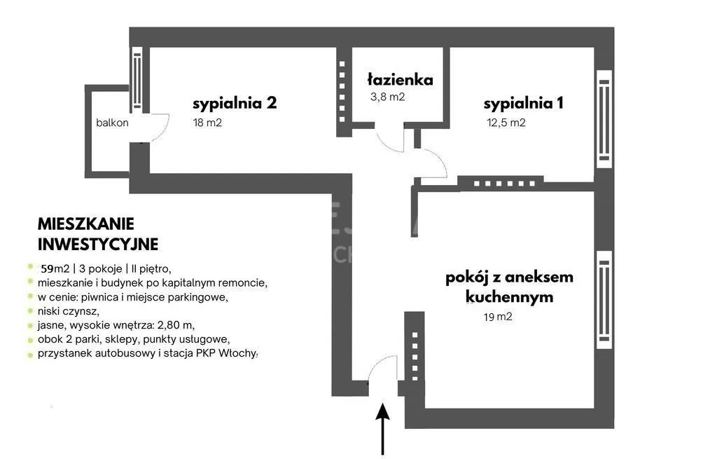 Sprzedam mieszkanie trzypokojowe: Warszawa Włochy Stare Włochy , ulica Popularna, 60 m2, 850000 PLN, 3 pokoje - Domiporta.pl