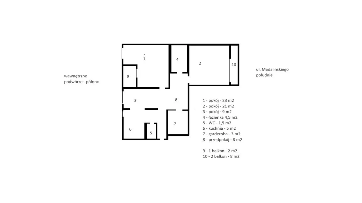 75,5 m2, 3/4 pokoje, Stary Mokotów, Madalińskiego 