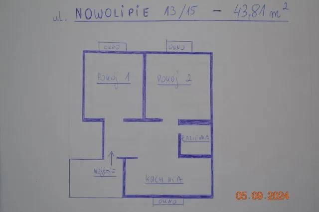 Warszawa Muranów, ul. Nowolipie Mieszkanie - 2 pokoje - 44 m2 - 3 piętro