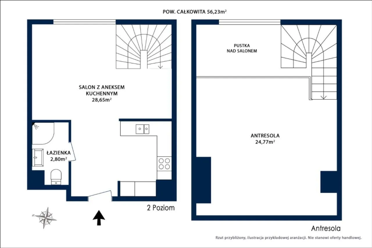 Dwupoziomowy Loft na Woli