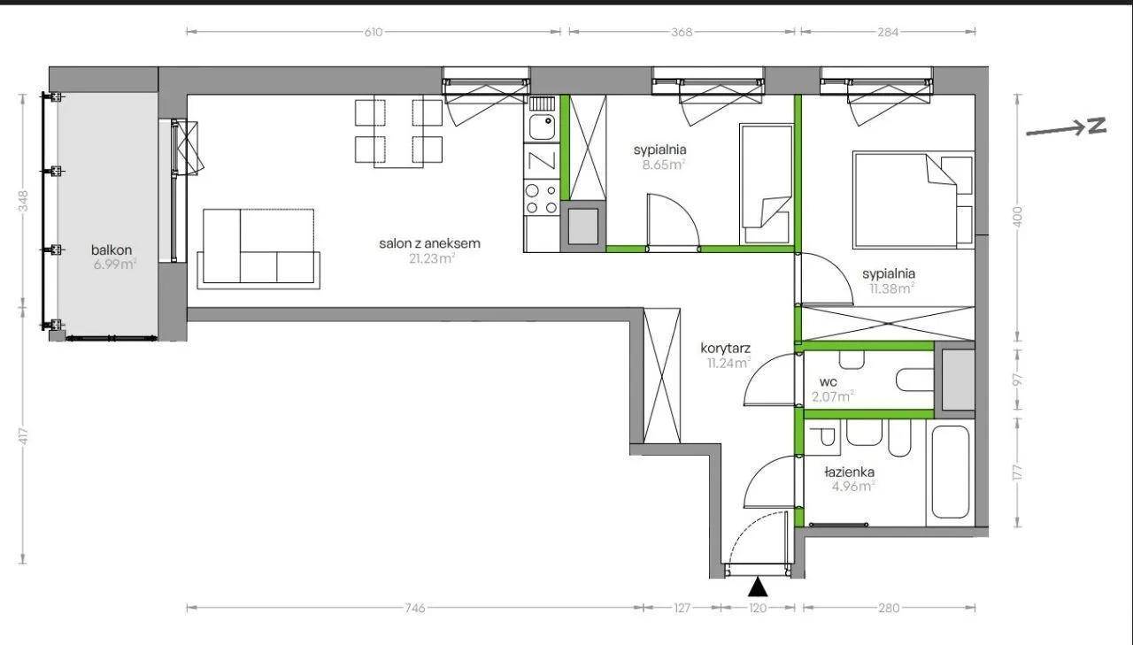 Apartment for sale for 1157842 zł w Wierzbno, Mokotów, Warszawa