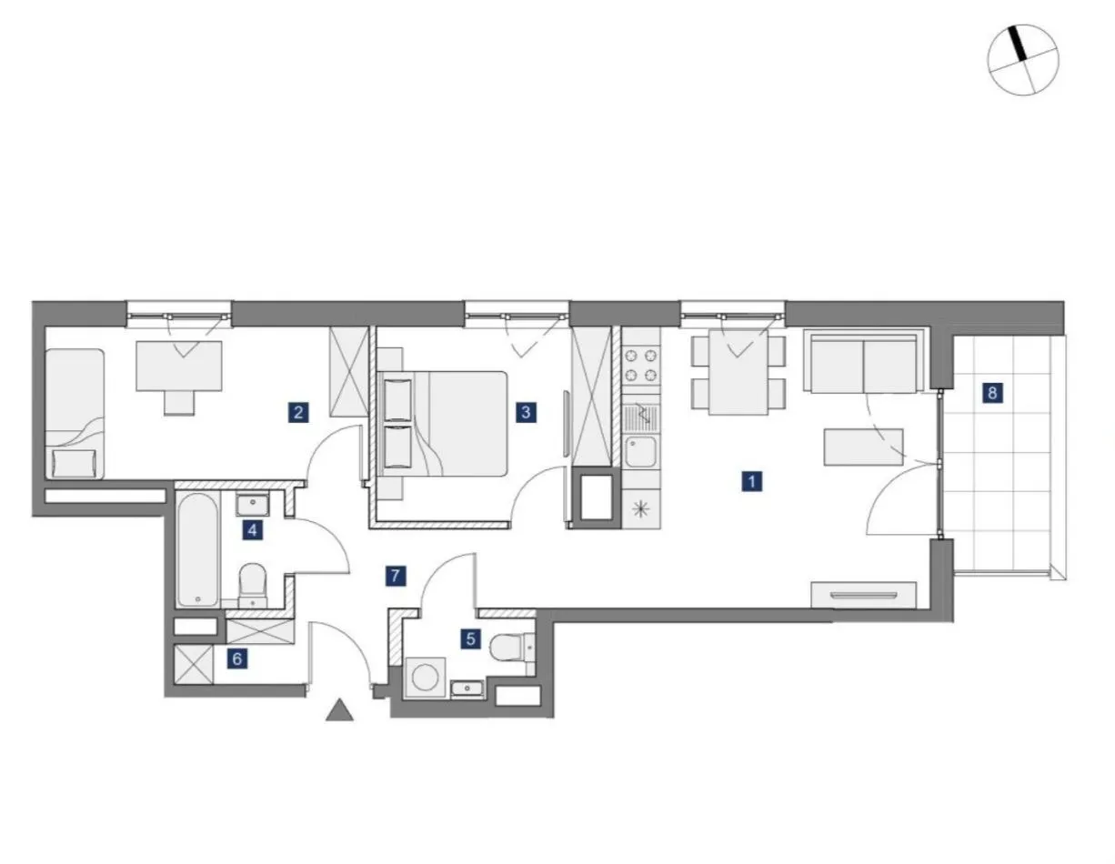 Nowoczesne, jasne 3 pok. z balkonem. 2x parking!