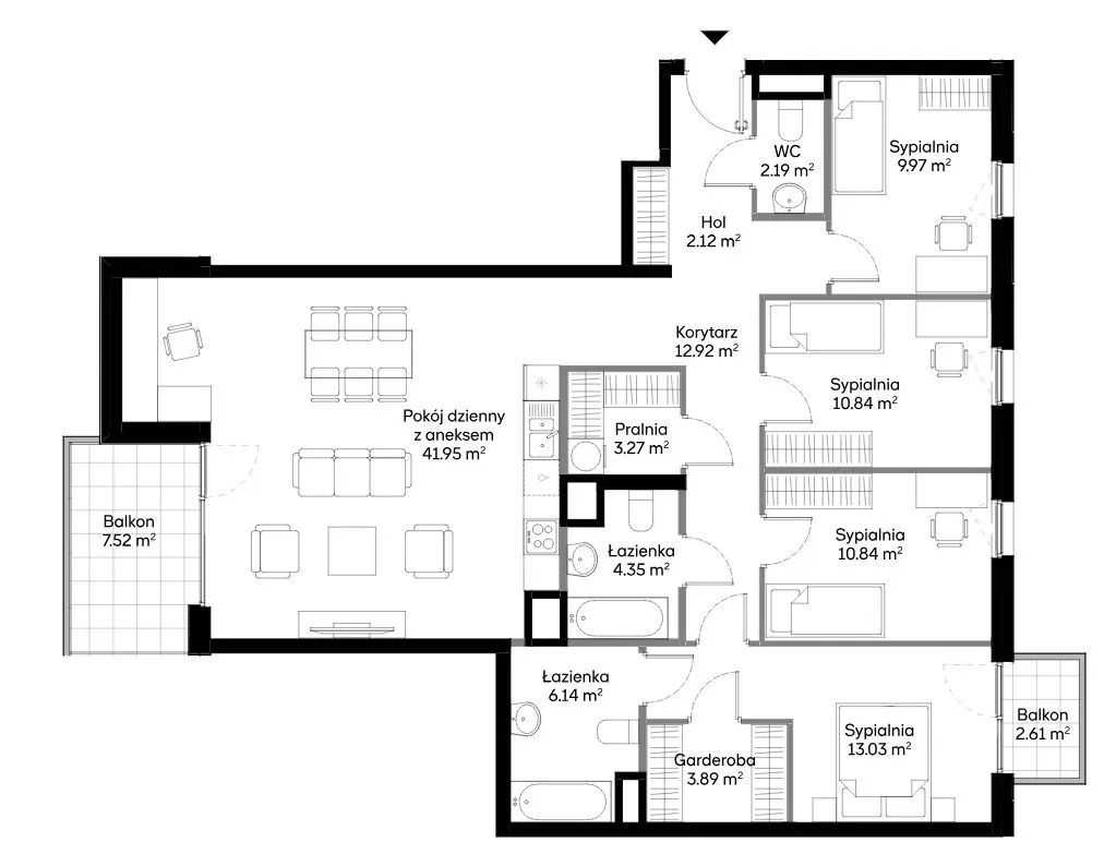 Apartament 4 pokojowy w stanie deweloperskim 