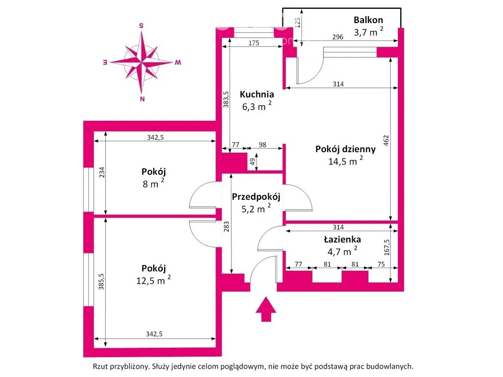 3 pokoje, Praga Południe, 51,2m2 