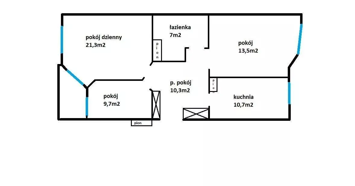 Mieszkanie na sprzedaż 3 pokoje 72m2