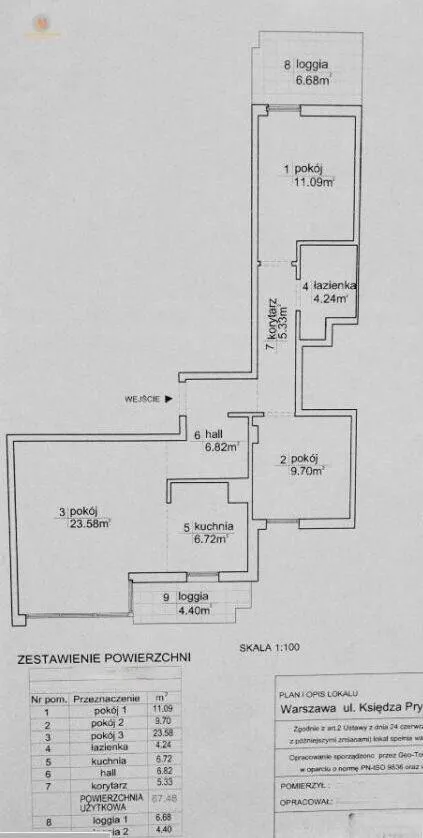 Apartament, 3 pokoje + 2 loggie, garaż, M. Wilanów 