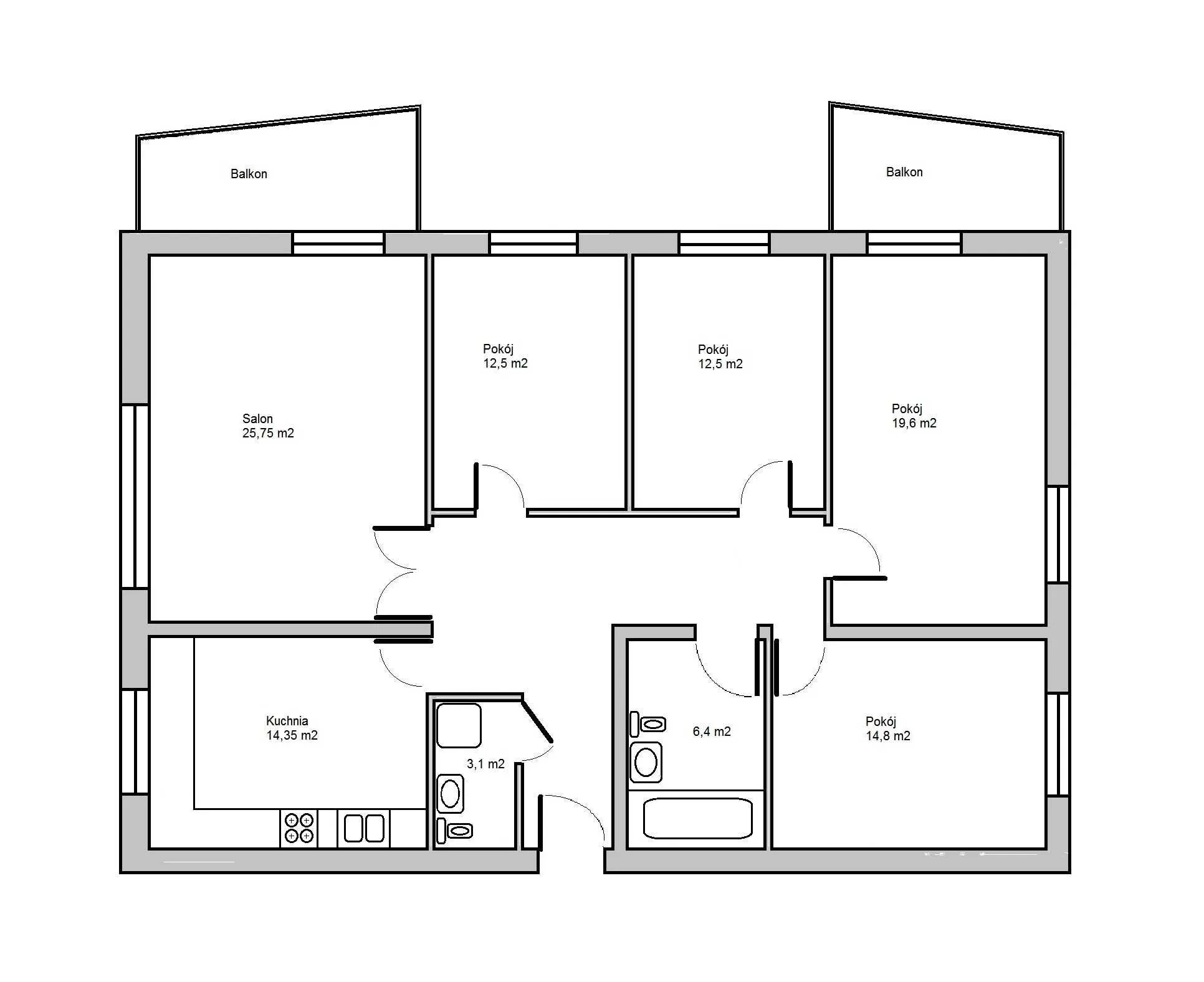 Warszawa Kabaty, ul. Polnej Róży Mieszkanie - 5 pokoi - 126 m2 - 2 piętro