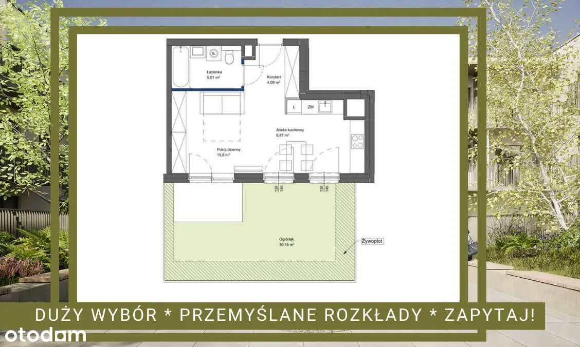 PRZEDSPRZEDAŻ*10min.do Metra *ogródek 30m2