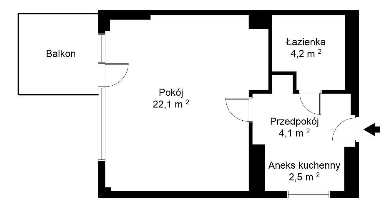 Kawalerka z dużym balkonem przy Metrze Służew 