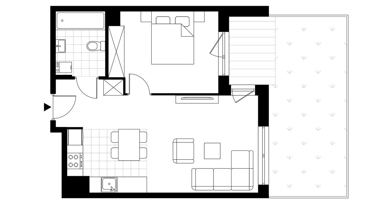 2-pokojowe mieszkanie 45m2 + ogródek