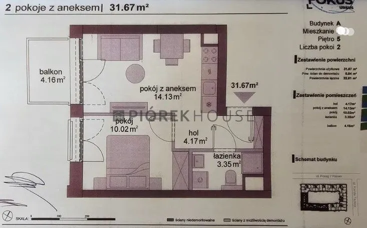 Mieszkanie na sprzedaż 2 pokoje 32m2