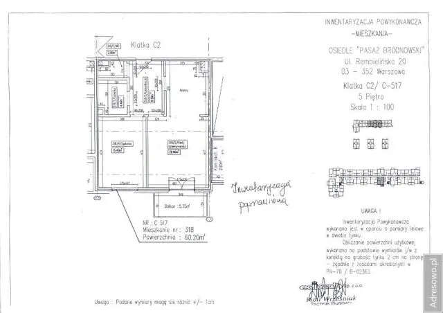 Warszawa Targówek, ul. Rembielińska Mieszkanie - 2 pokoje - 60 m2 - 5 piętro