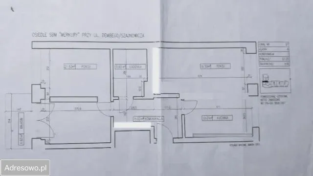 Warszawa Kabaty, ul. Stefana Dembego Mieszkanie - 3 pokoje - 62 m2 - parter