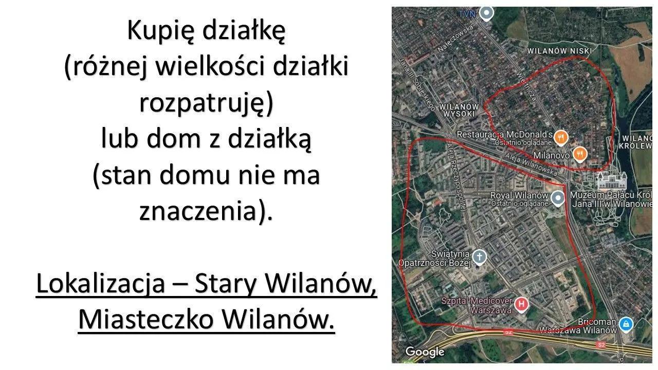 Kupię działkę lub dom (w dowolnym stanie)