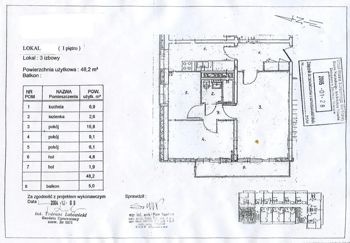 Batorego 48m2 3 pokoje 