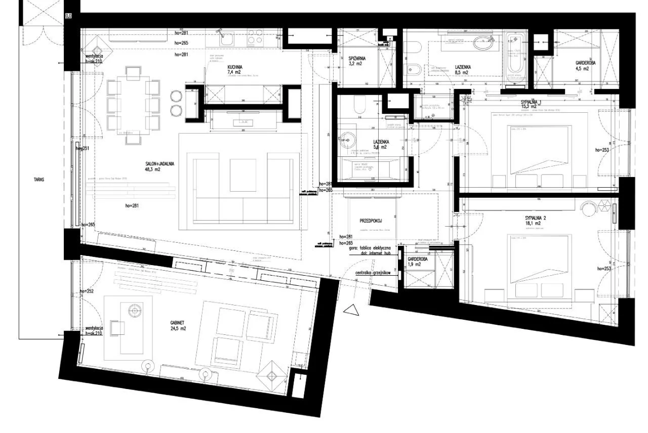 Grzybowska 4 | 4pokoje - 149m² | wysoki standard