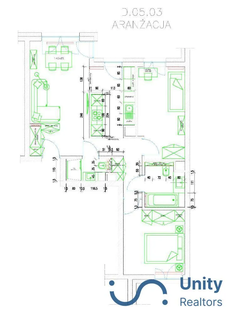 3 pokojowe mieszkanie Bielany 64m2