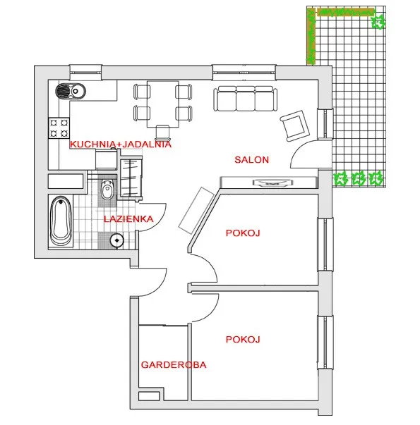 Kabaty bezpośrednio 60m2 z miejscem garażowym 