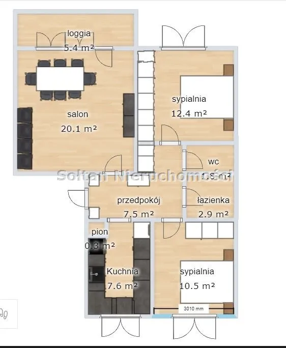 3 pokoje, loggia, parking, 12 minut Metro Młociny 