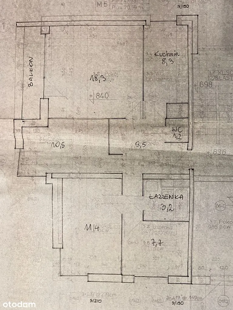 Mieszkanie 4 pokoje, 71 m2, Mokotów, Bezpośrednio