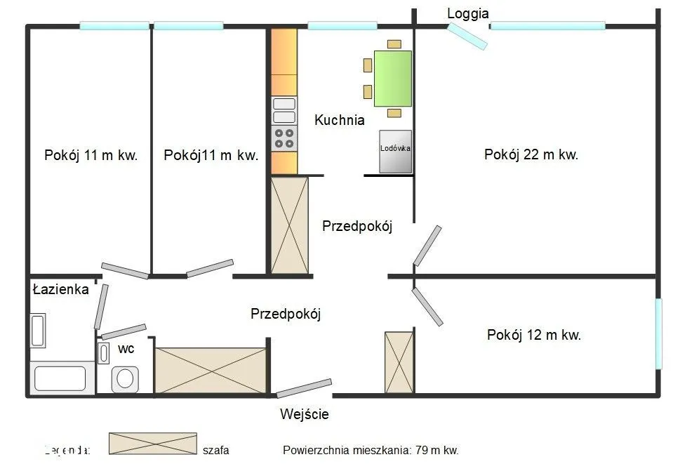 Mieszkanie 4 pokoje 79m2 Gocław Warszawa