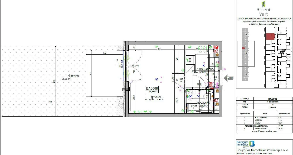 Kawalerka 25m ogródek 36m parking Batal Chlopskich