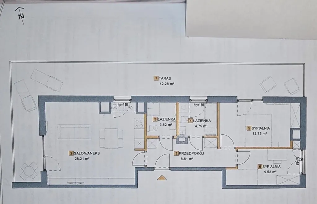 3p ostatnie piętro taras 42m2 z widokiem na miasto 